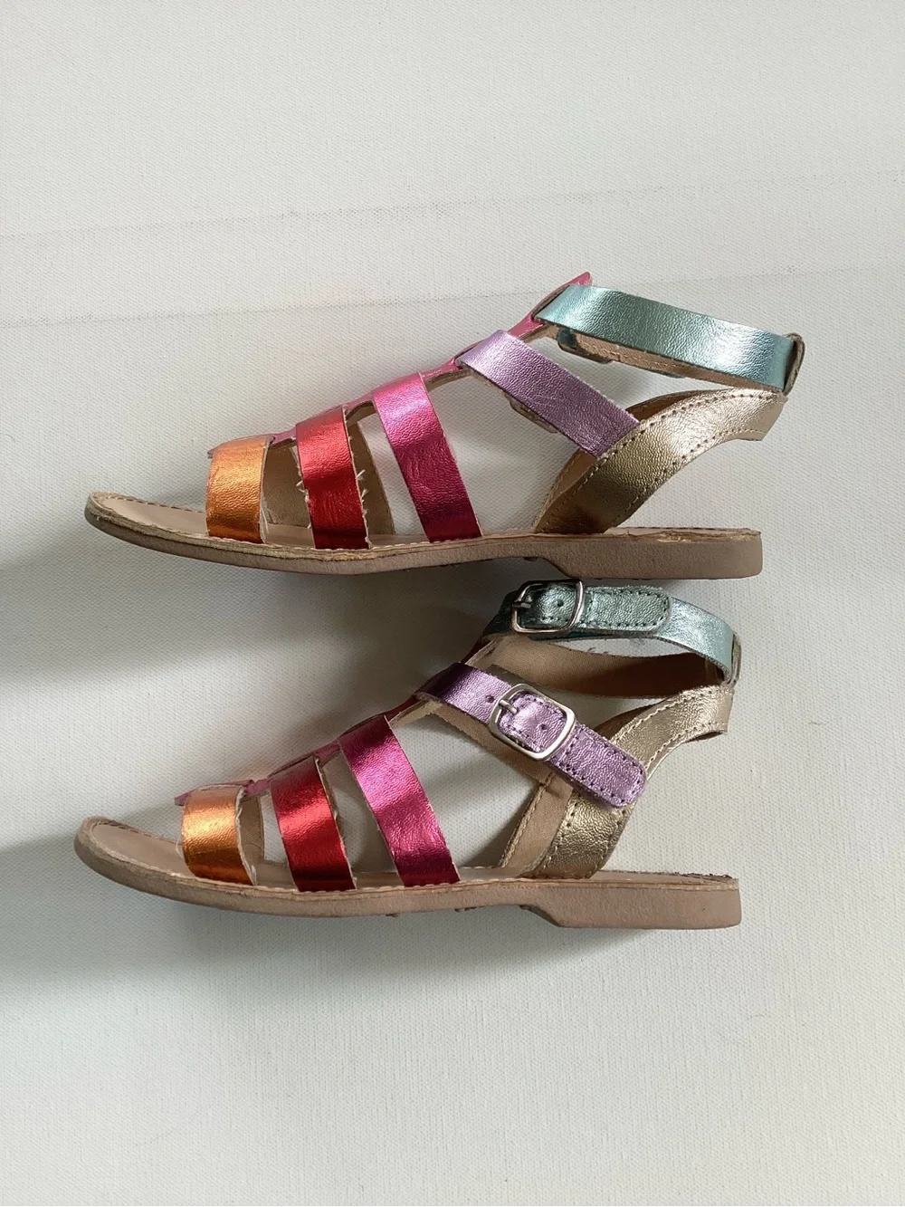 Kelly & Katie Metallic Rainbow Strappy Sandals